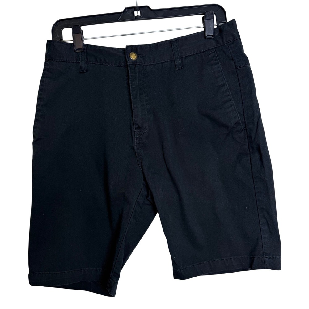 Volcom Chino Shorts Mens 30 Black Solid Twill Skate Casual H0792